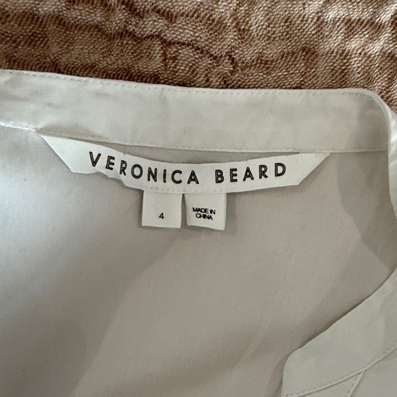 Veronica beard Elegant White Ruched shirt Dress - Picture 6 of 6